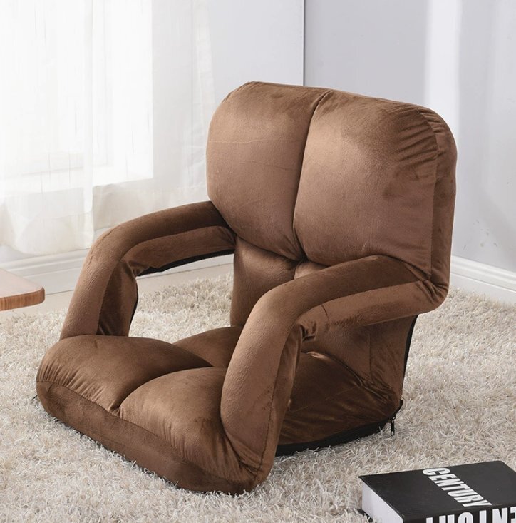 座椅子 肘掛け付き ソファチェア 背もたれ 肘掛け椅子 腰痛対策(ブラウン)拍卖