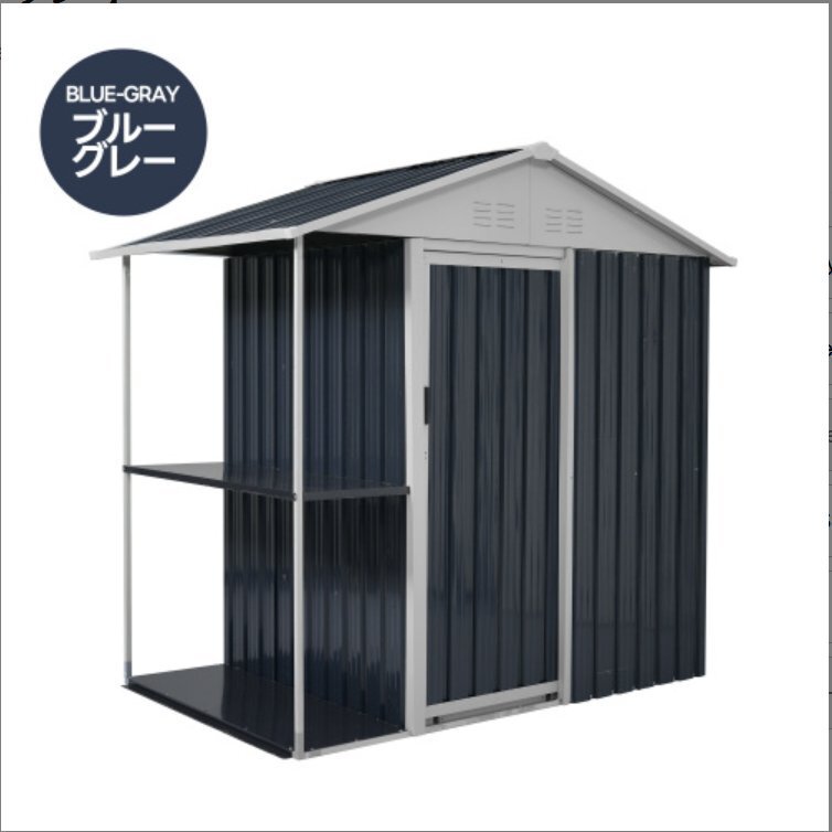 【国内発送】物置 屋外 スチール 倉庫 戸外収納庫 W193*D130*H189cm 物置き おしゃれ 大型 収納庫 屋外物置 防さび ベランダ 防水拍卖