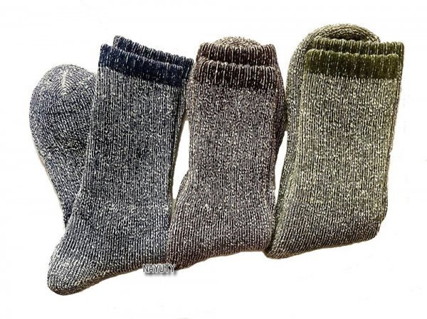 男女兼用 メリノウール100% 中厚ウールソックス ML (24.5~27cm?)3色セット 吸汗発散ソックス トレッキングソックス ハイキングソックス拍卖