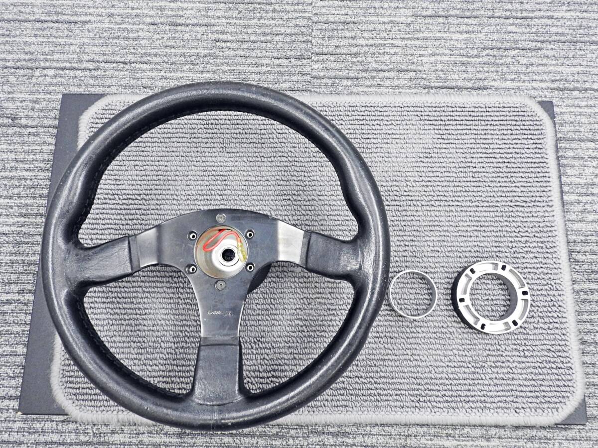 COMUSA コムサ■ステアリング ハンドル レザー 直径:約34cm 旧車 当時物■中古品/現状品「管理№KT1338」拍卖