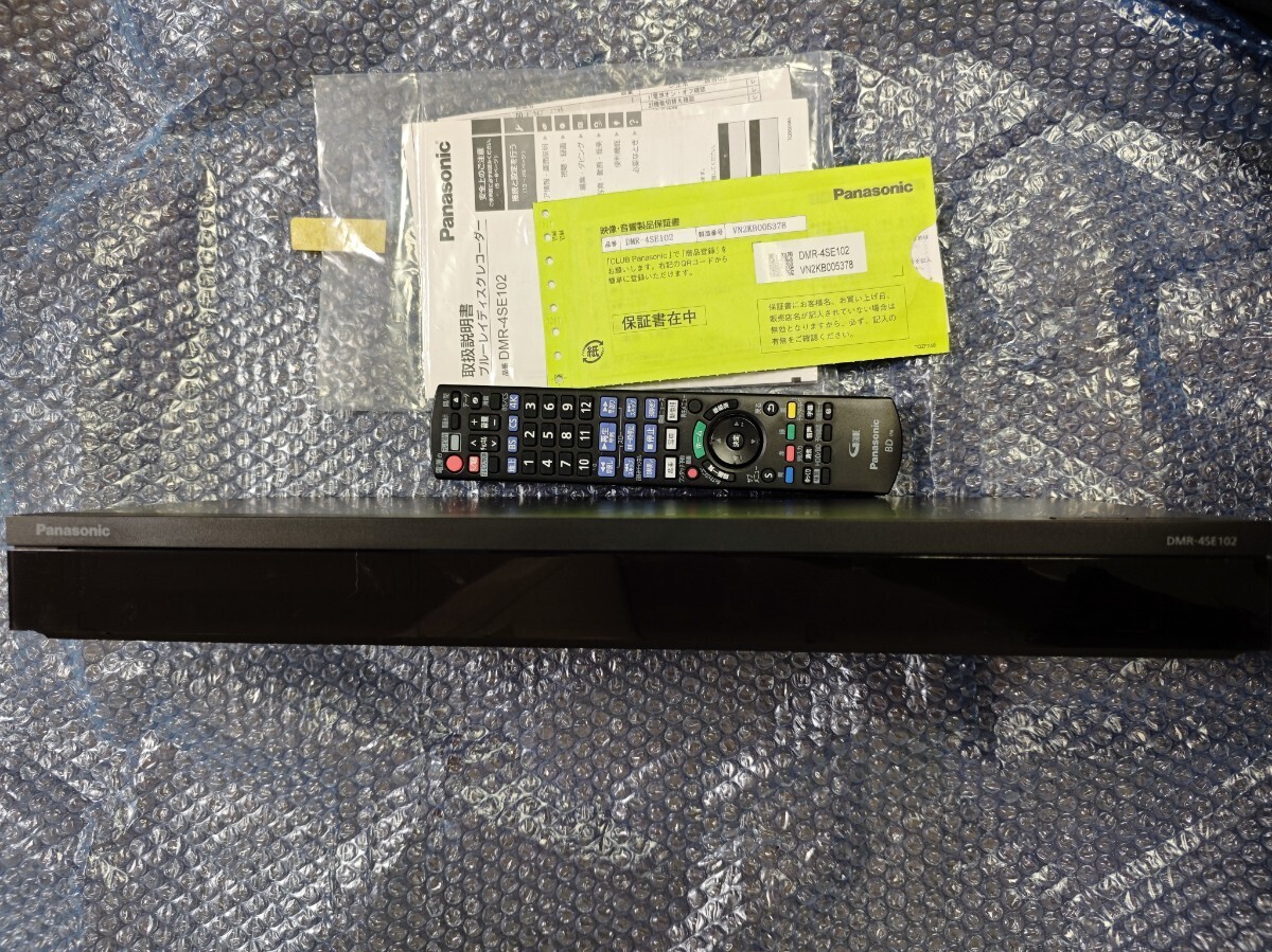 4Kブルーレイレコーダー ディーガ DMR-4SE102 2月BDドライブ交換済 メーカー動作確認済 保証書あり 3チューナー 1TB パナソニック拍卖