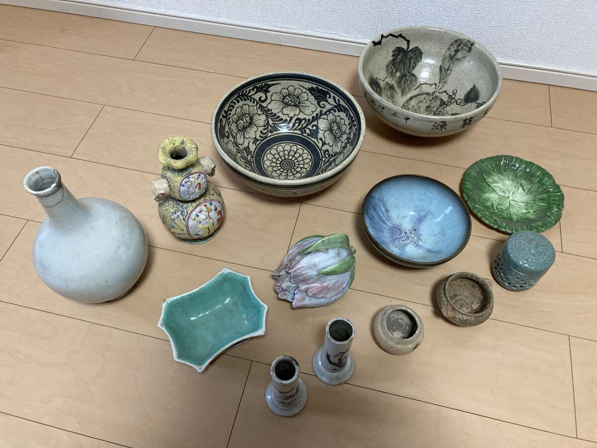 中国古陶器 まとめ売り 唐物花瓶椀碗皿花入壺拍卖