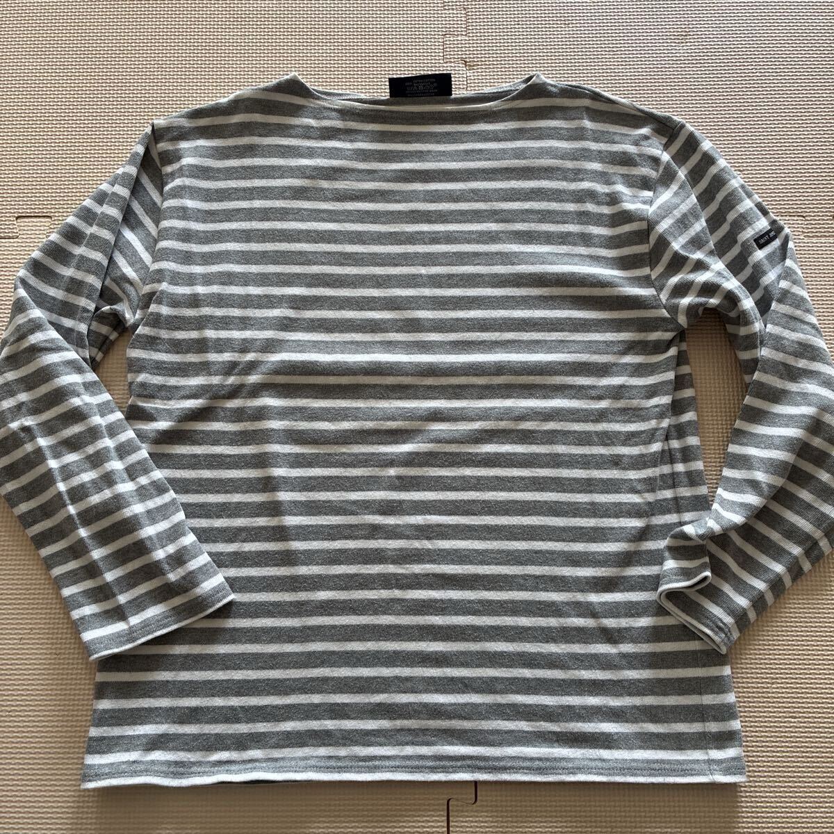 【Saint James】セントジェームス ウエッソン ポーター カットソー T5 ネ グレー×ホワイト フランス製 バスクシャツ 拍卖