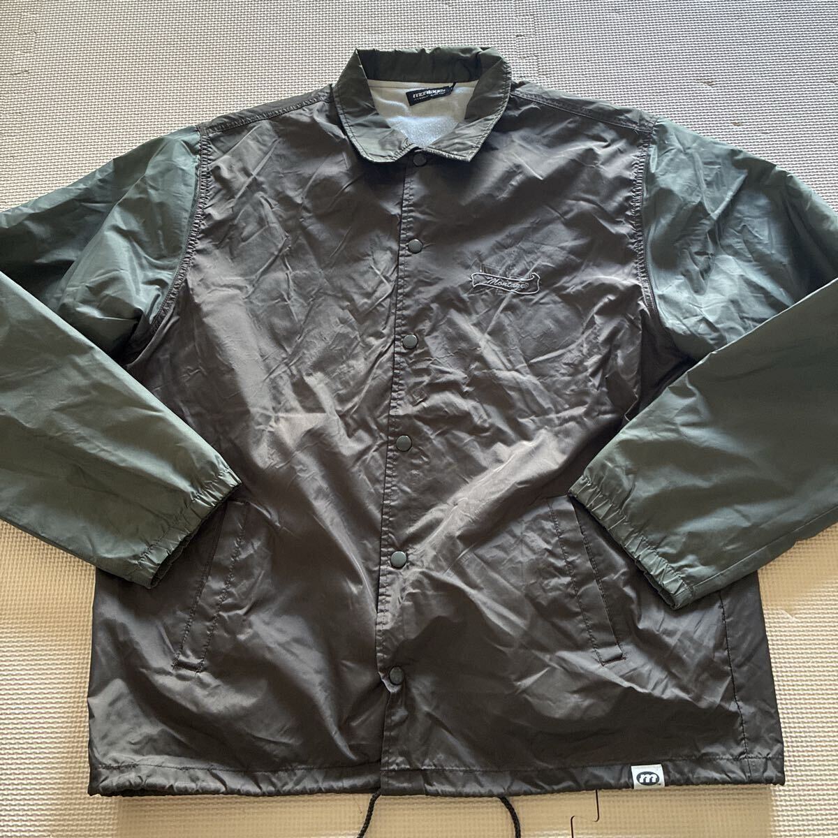 90s【MONTAGE】モンタージュ コーチジャケット L ツートン ブラウン×グレー 日本製 ナイロンジャケット 裏原 拍卖