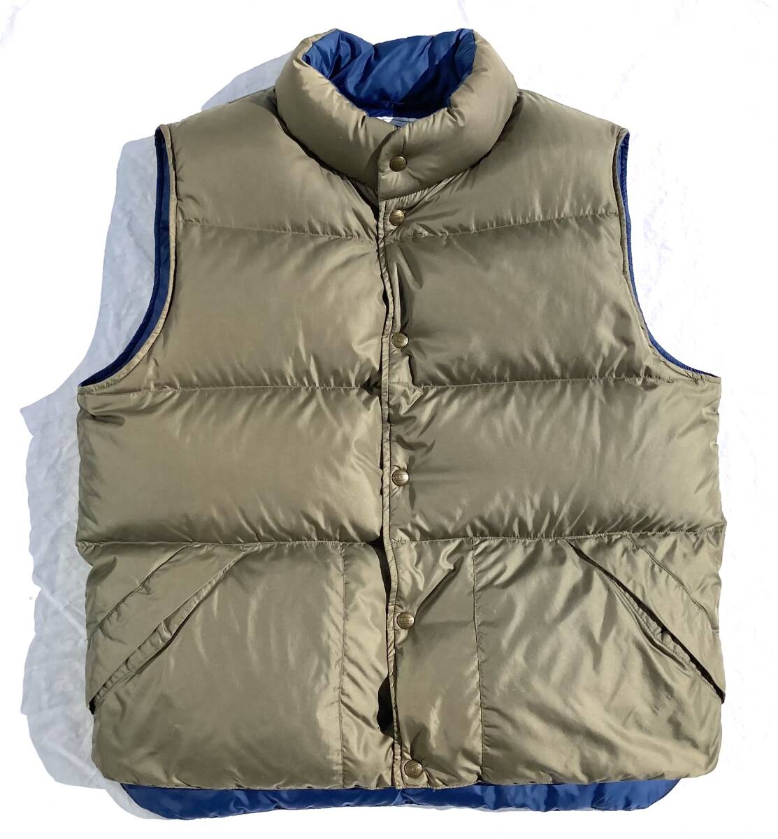90s〜 L.L.Bean パッカブル ダウン ベスト M カーキ 紺 LLビーン ビンテージ アウトドア グースダウン拍卖