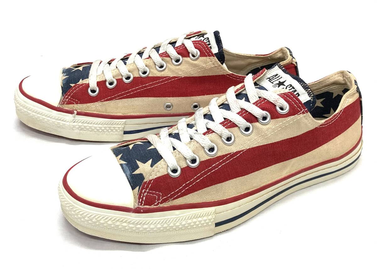 希少 90s USA製 ビンテージ コンバース ALL STAR 星条旗 STARS&BARS US9/27.5cm CONVERSE オールスター アメリカ製拍卖