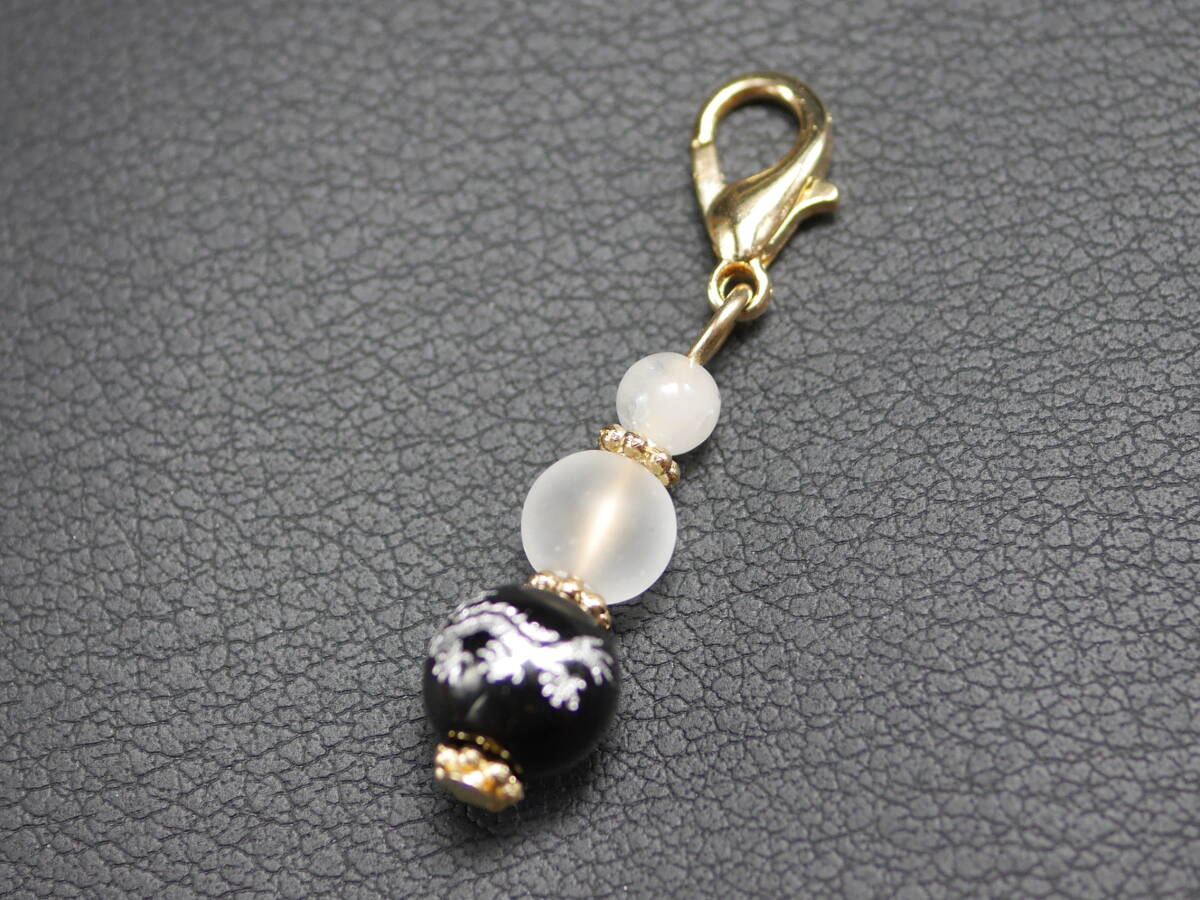 ドラゴン彫刻ブラックオニキスのシンプルチャーム 375拍卖