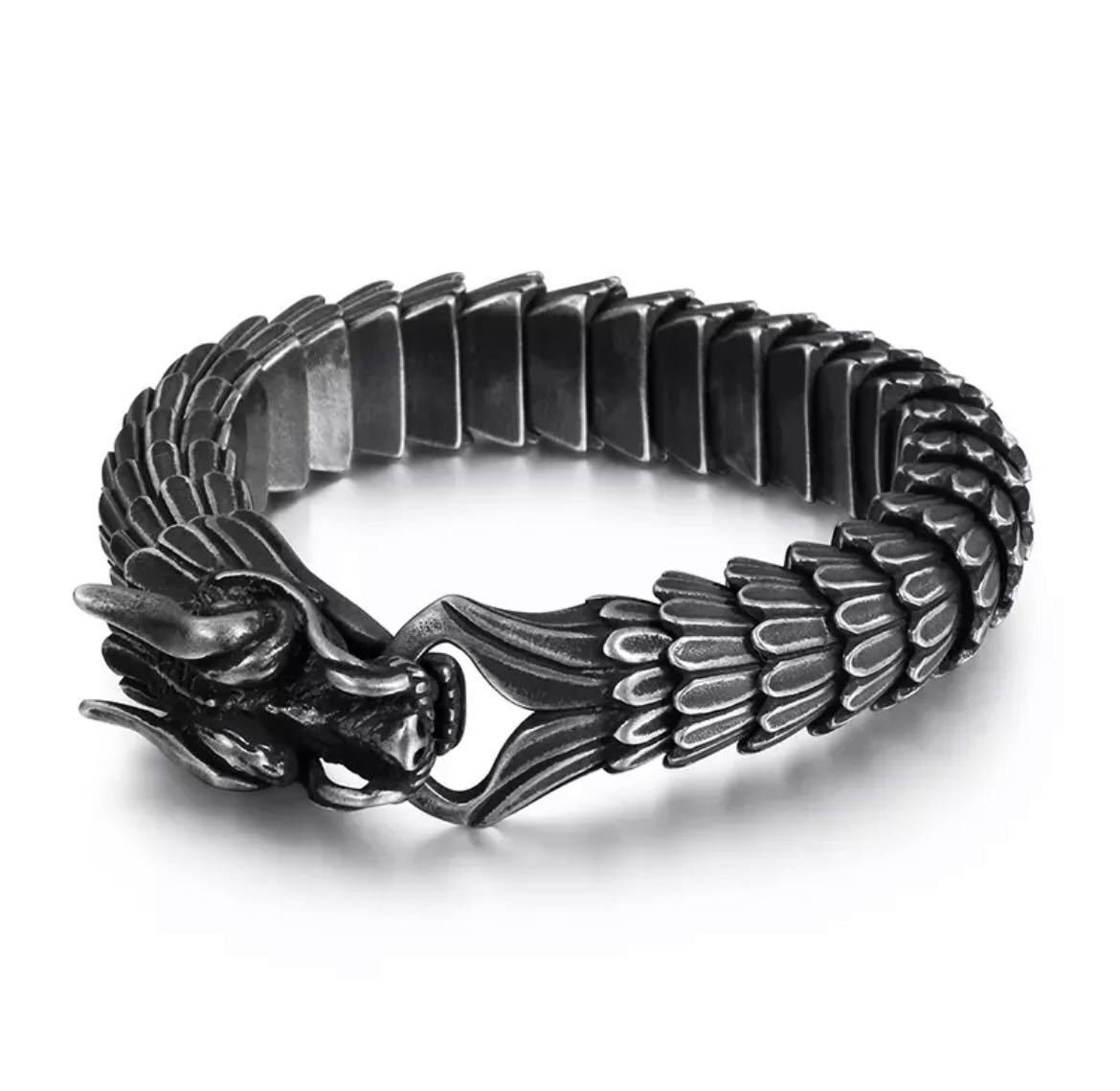 LHH939★ステンレスブレスレット アクセサリー 龍 竜 辰 チェーン ブレスレット ステンレス クール バングル ドラゴン拍卖