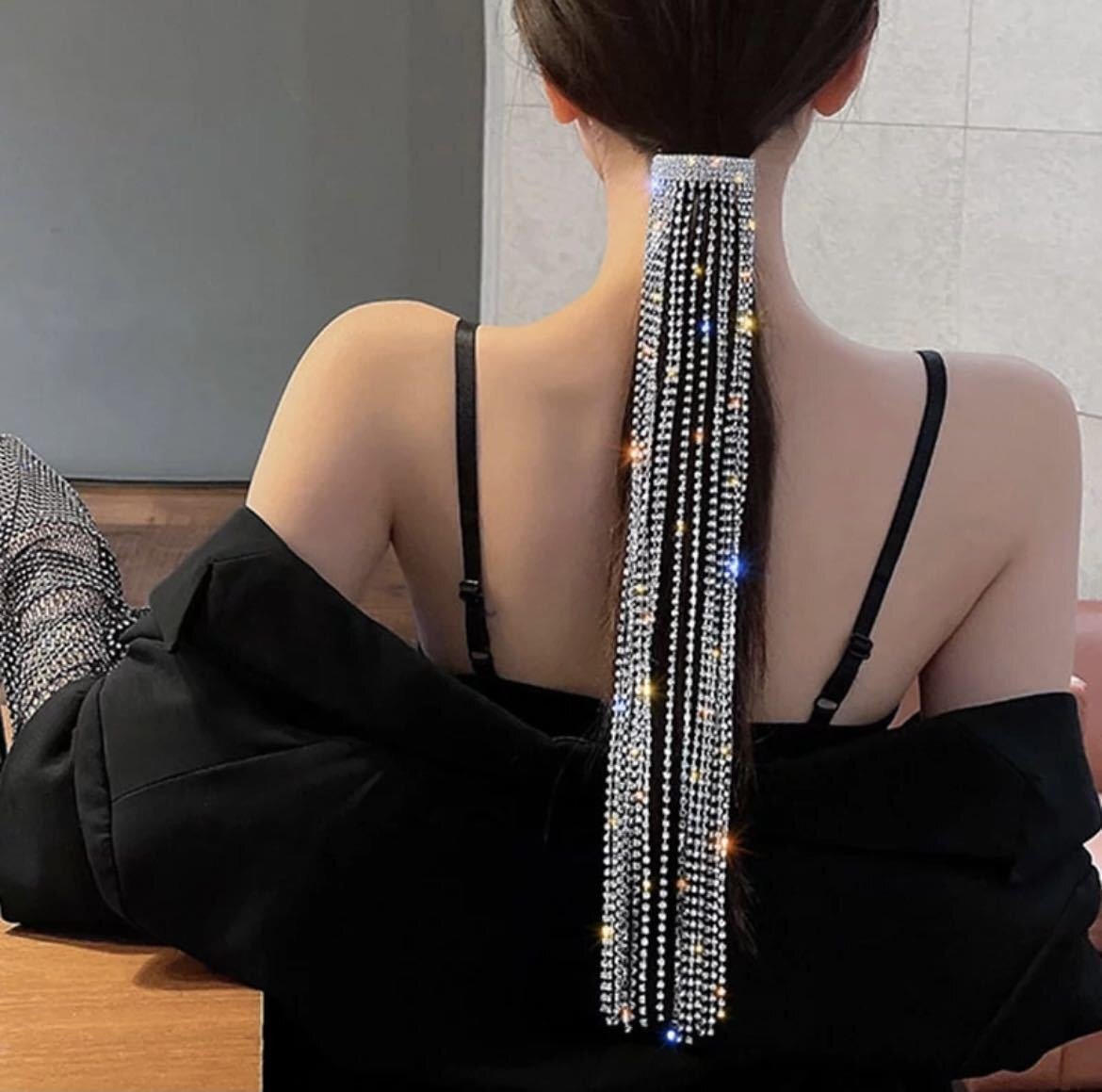 LHH862煌びやか ゴージャス レディース アクセサリー ジュエリー ロングラインストーン髪留め ヘアピン ラインストーン 髪留め ピン 髪飾り拍卖