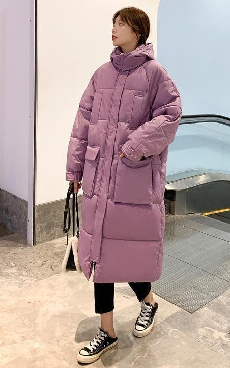 LHK939★ダウンコート  レディース ファッション 綿コート ロング丈 フード付き 防風 無地 拍卖
