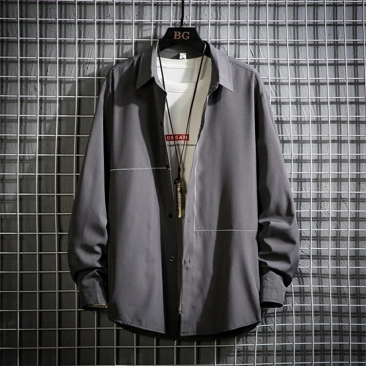 LHW1051★シャツ シャツ 長袖秋服 メンズ カジュアルシャツ ゆったり ビッグシルエット メンズシャツ シンプル トップス/M-5XLサイズ拍卖