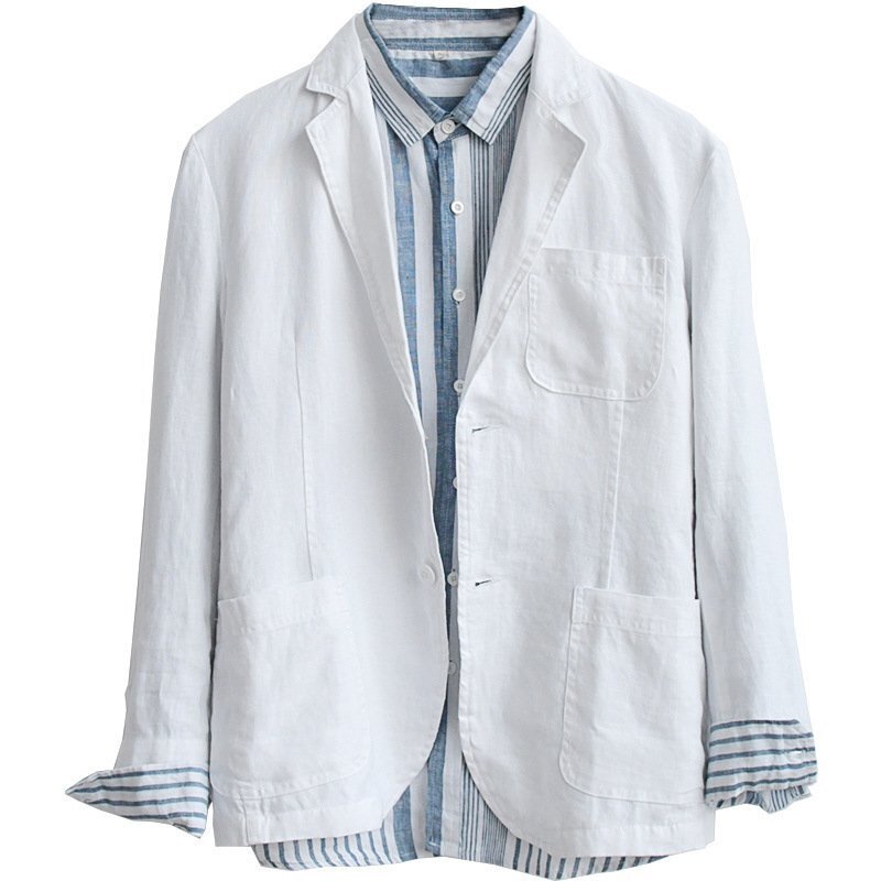 LHW972★白メンズ ブレザー サマージャケット テーラードジャケット ビジネス リネンジャケット カジュアル スーツ アウター拍卖