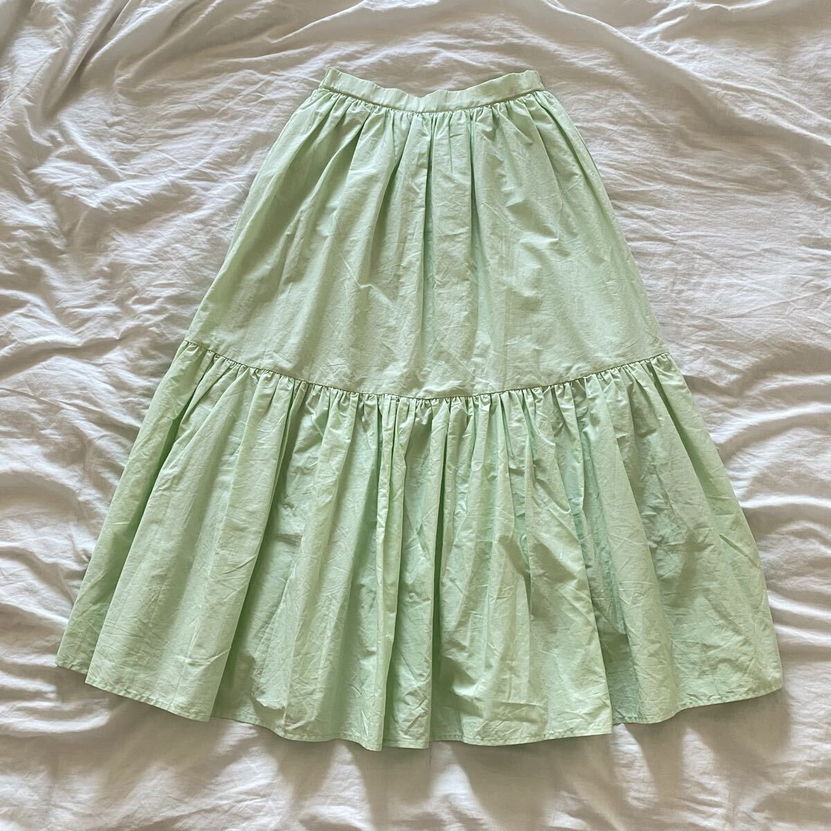 センスオブプレイス ティアードスカート ミントグリーン拍卖