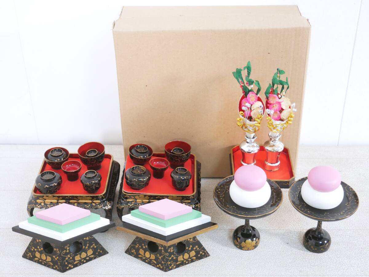 ■ひな祭り/雛人形◇掛盤膳揃 御膳/高杯/菱餅/三宝 伝統工芸木製品■拍卖