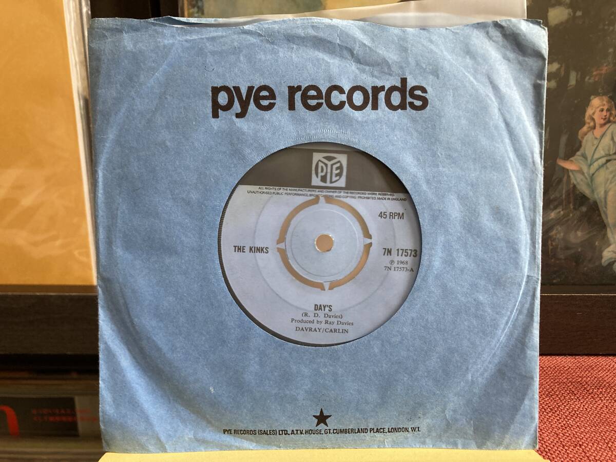 【7インチ】KINKS ☆ Day's c/w She's Got Everything 68年 UK Pye Records 輸入盤 レア アナログ 60s名曲 Ray Davies CS付き 爆音拍卖