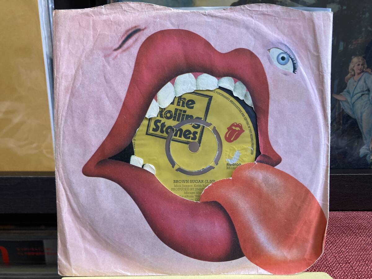 【7インチ】ROLLING STONES ☆ Brown Sugar c/w Bitch, Let It Rock (Live At Leeds) 71年 UK Rolling Stones 輸入盤 アナログ CS付き 爆音拍卖