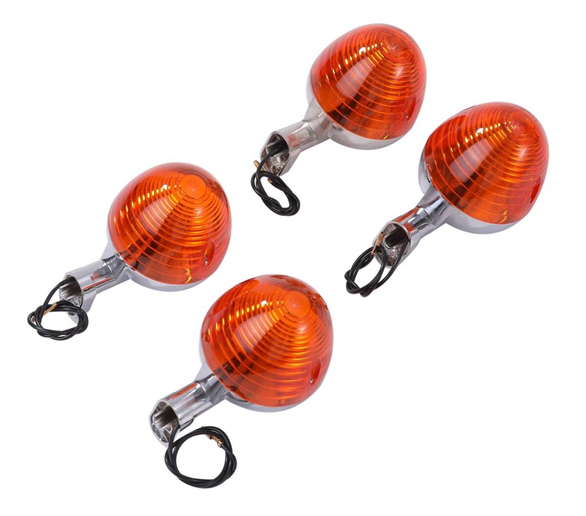 バイク ウインカー 4個セット 出目金 デメキン ダックス シャリー カブ CB50 C50 C70 ウィンカー とんがり オレンジレンズ 社外品拍卖