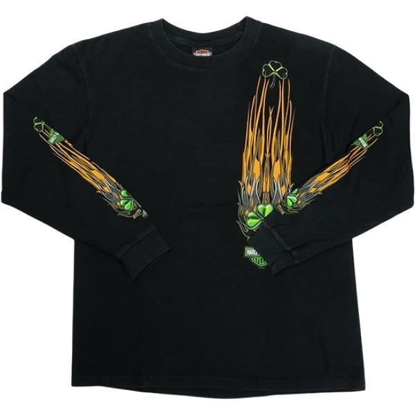 VINTAGE ヴィンテージ Harley-Davidson ハーレーダビッドソン Clover Logo LS Tee ロンT 黒 Size 【L】 【中古品-良い】 20827807拍卖