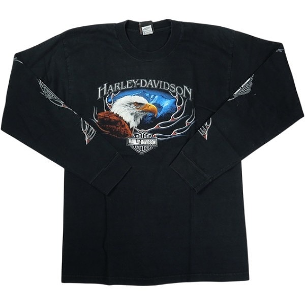 VINTAGE ヴィンテージ Harley-Davidson ハーレーダビッドソン Eagle Mountain LS Tee ロンT 黒 Size 【L】 【中古品-良い】 20827801拍卖