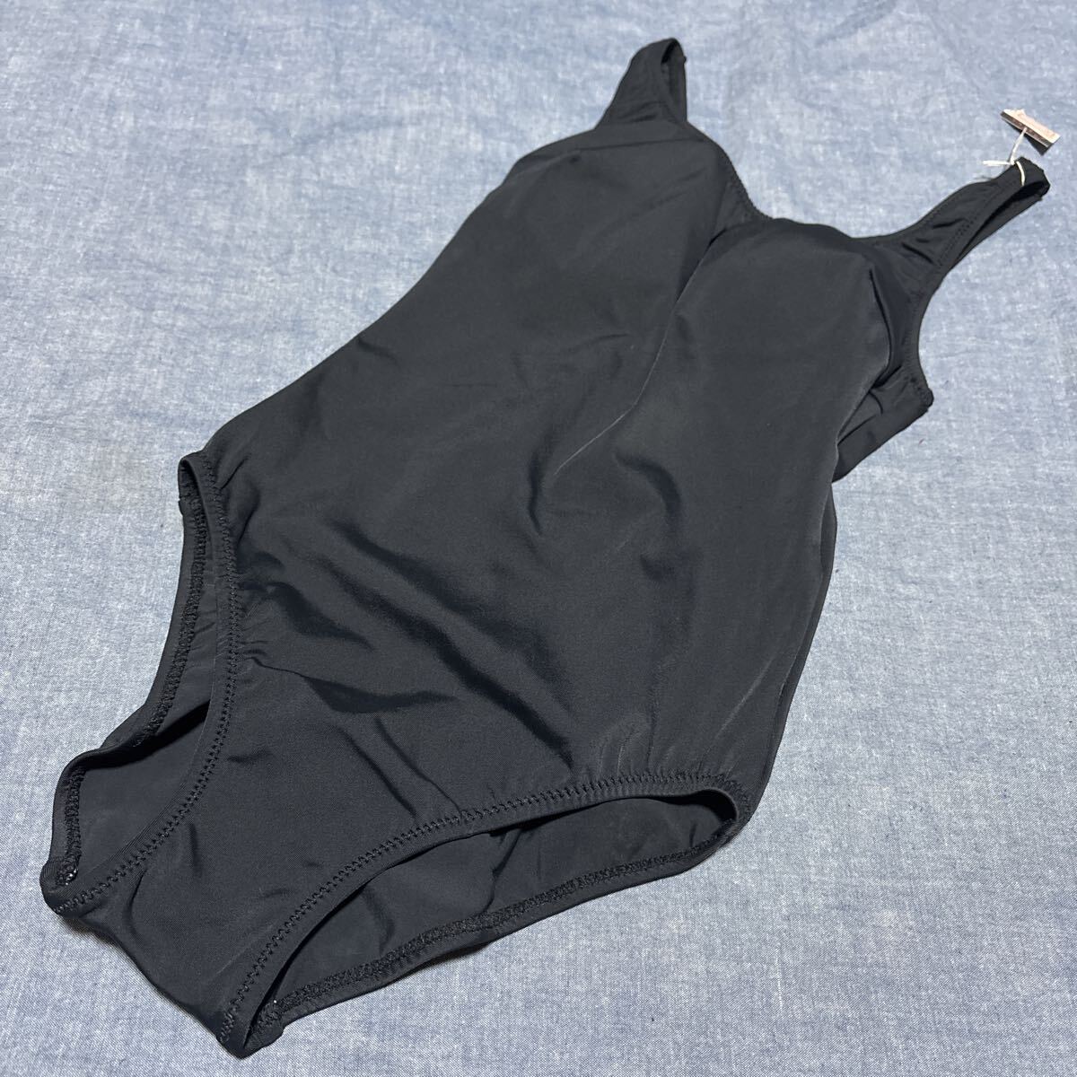 昭和レトロ 水着 黒 ブラック M パット付き拍卖
