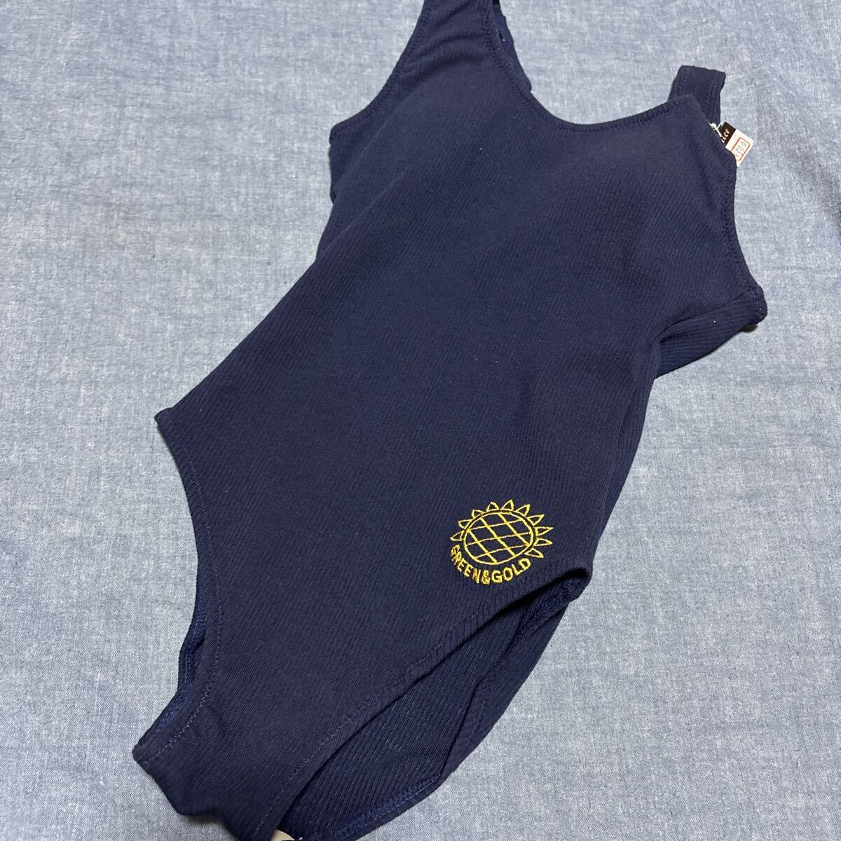 レトロ 水着 ひまわり 紺 ワンピース 拍卖