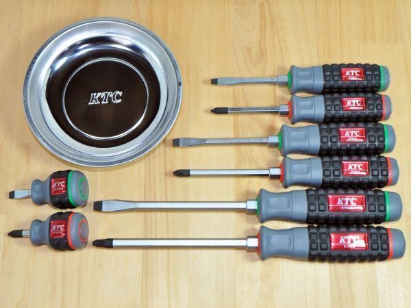 ★KTC 樹脂柄ドライバー 8本+パーツトレイ YKPT-RM セット★貫通ドライバ スタッビ マグネット付トレイ拍卖