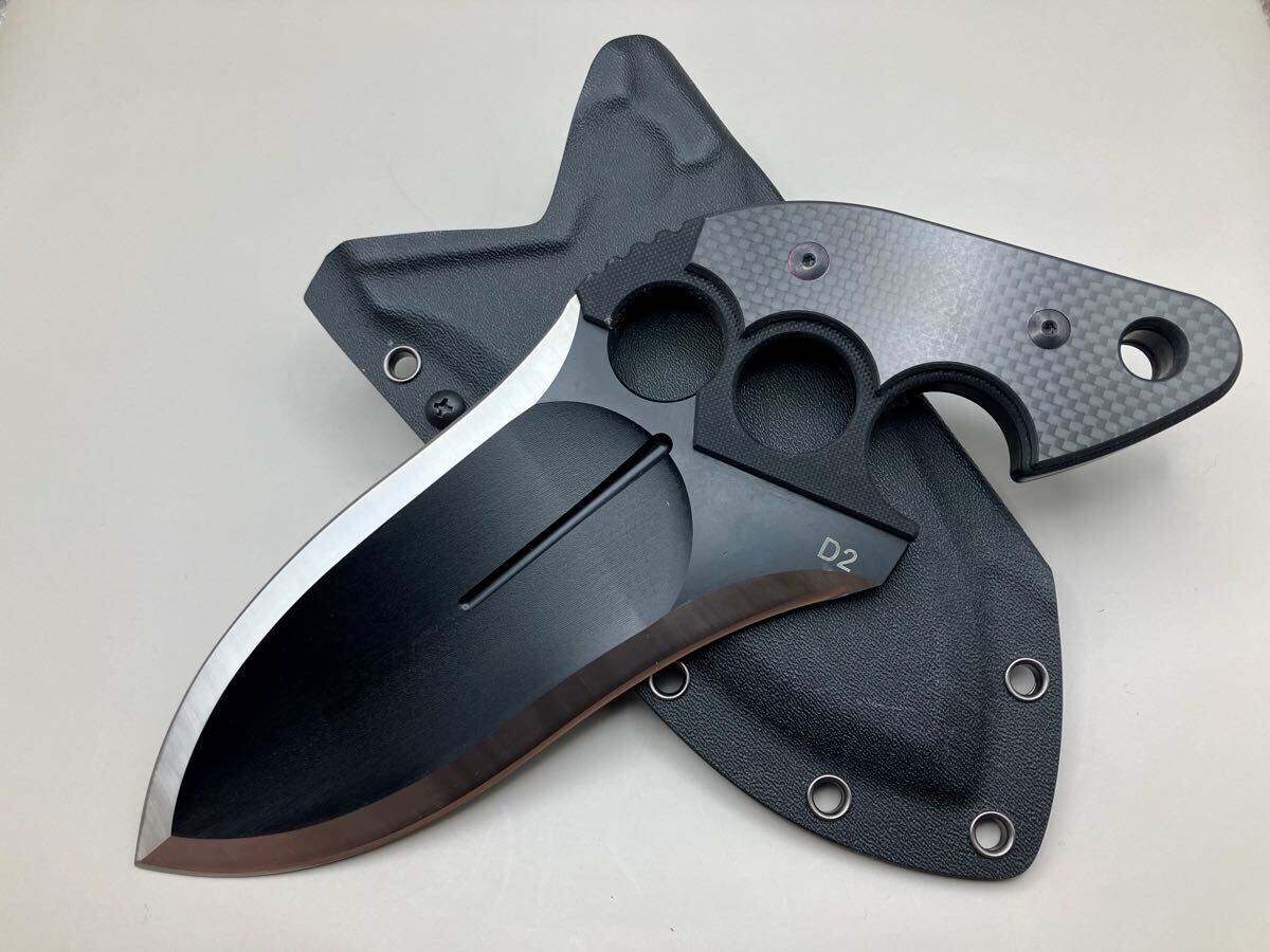 ★特価★ D2 サバイバルナイフ カランビットナイフ アウトドアナイフ キャンプ カーボンファイバー CFRP セルフディフェンス タクティカル拍卖