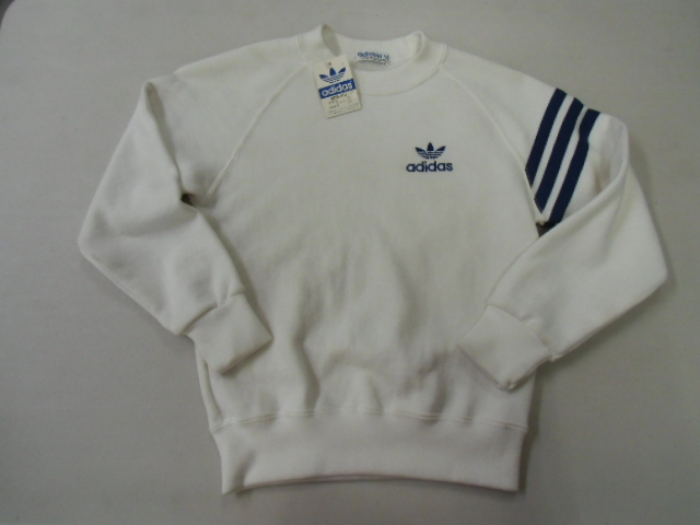 アディダス Jrトレーナー ADS-43J 7号 新品旧品40年前 デサントADIDAS ホワイトXネイビー拍卖