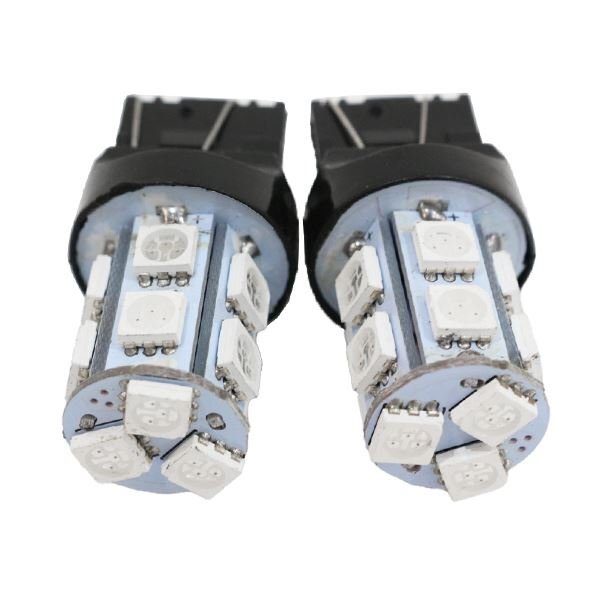 Б 【メール便】 高輝度 交換 LED バルブ T20 SMD 13連 3chip ダブル テールランプ & バックランプ ウェッジ 2個 レッド/赤拍卖