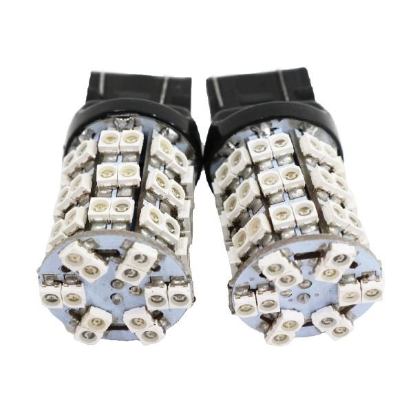 Б 【メール便】 高輝度 交換 LED バルブ T20 SMD 60連 ダブル テールランプ & バックランプ ウェッジ 2個 レッド/赤拍卖