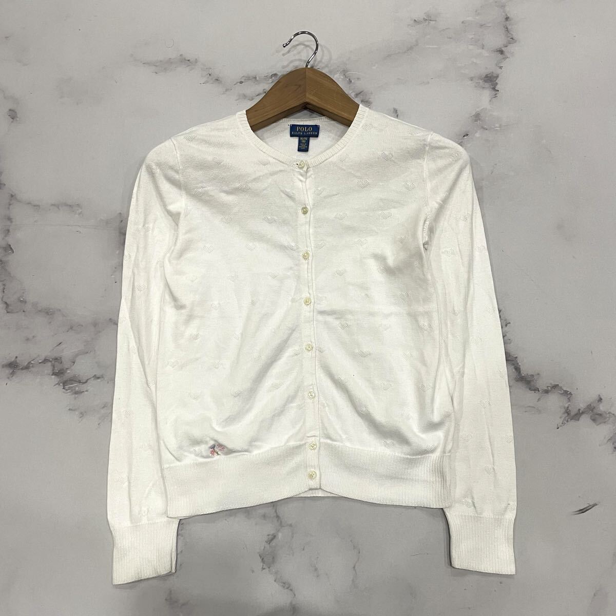 A ○ 大きいサイズ '国内正規品' POLO RALPH LAUREN ラルフローレン 長袖 コットン100% ニット カーディガン XL レディース トップス拍卖