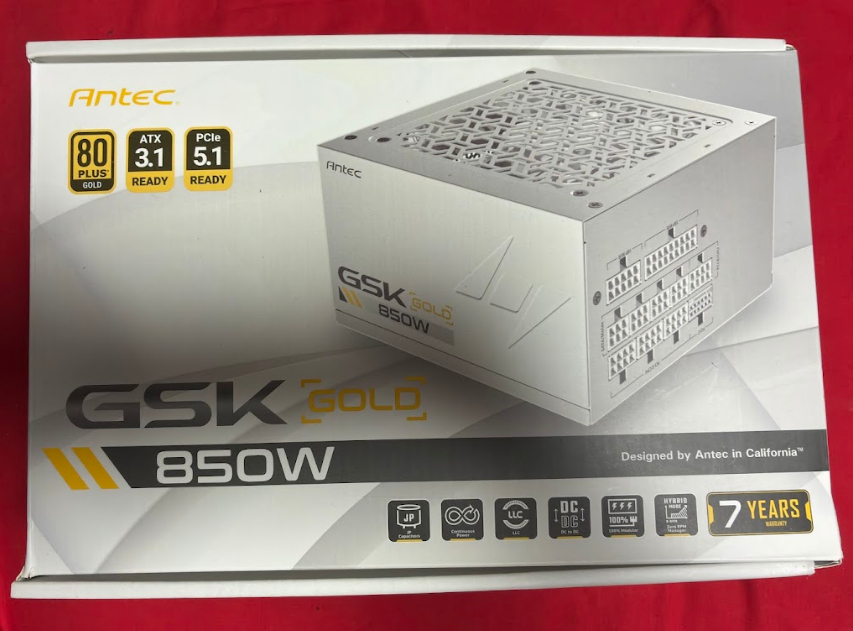 【送料無料・美品】Antec GSK850 ATX3.1 White 80PLUS GOLD 認証取得 電源ユニット拍卖