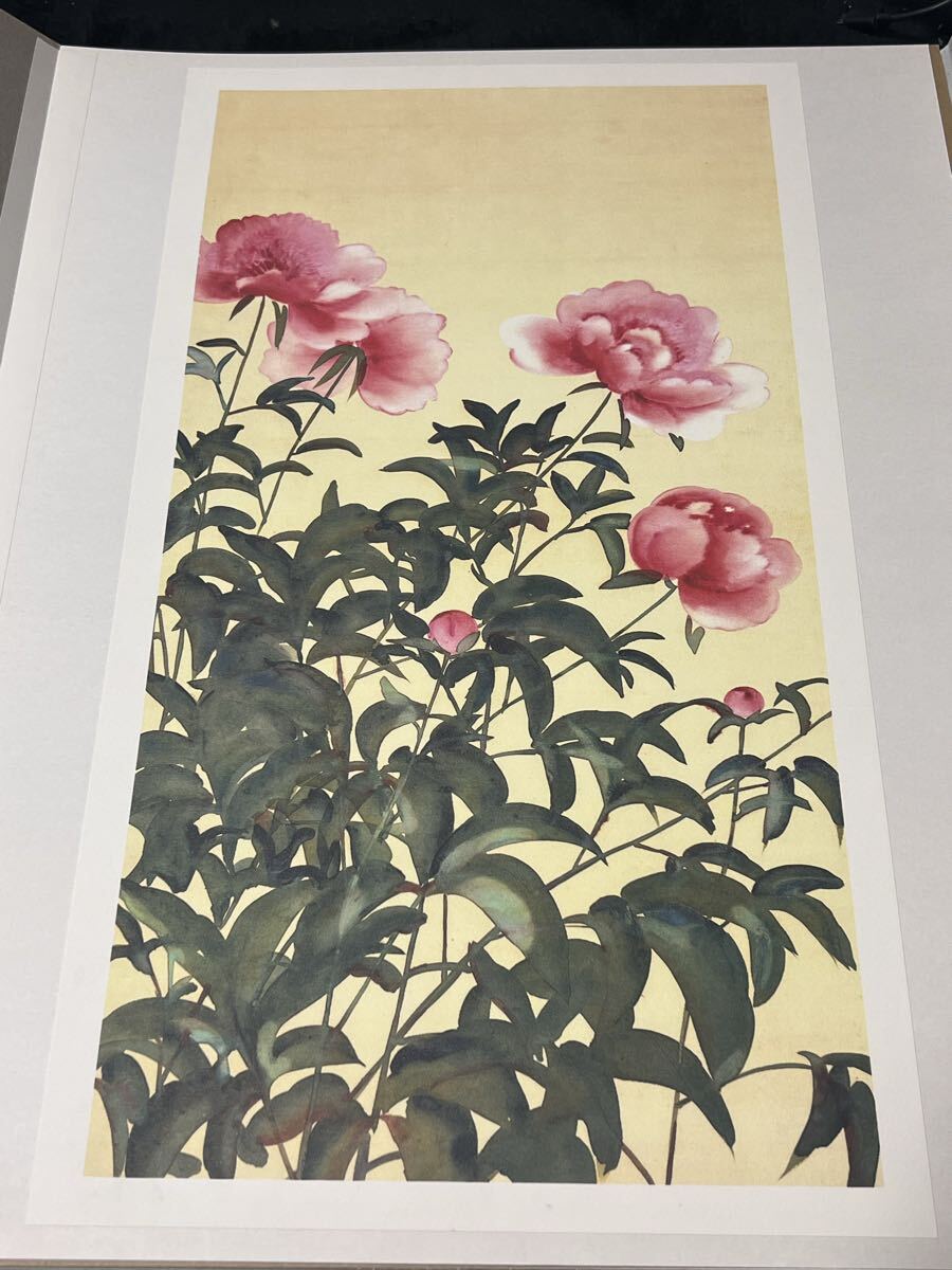 ◆印刷画 額装用豪華画 芍薬図 土田麦僊 絵のサイズ 52×29センチ◆4拍卖