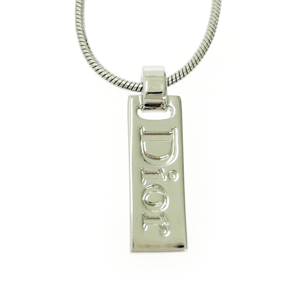 【箱付き】 Christian Dior クリスチャンディオール メタル Diorロゴ ネックレス シルバー 484591 ネックレス拍卖