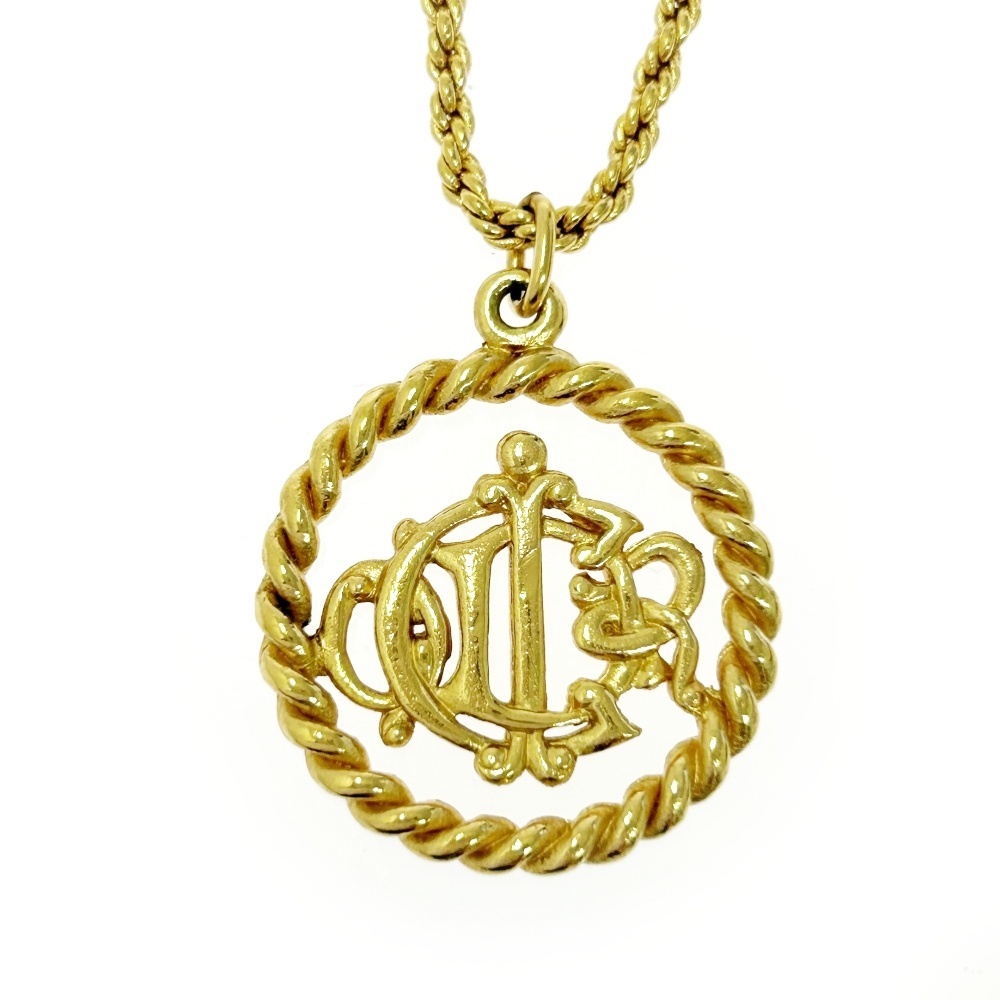 Christian Dior クリスチャンディオール GP エンブレム サークル ネックレス ゴールド 490017 ネックレス拍卖