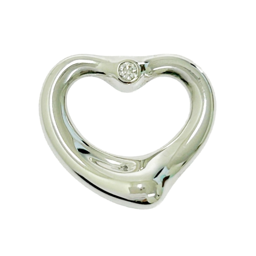 【箱付き】 TIFFANY&Co. ティファニー シルバー ダイヤモンド オープンハート 2P ネックレストップ 2.0g 925刻印 505096 ペンダントトップ拍卖
