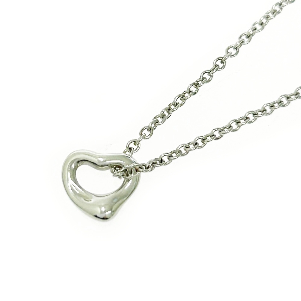 【箱付き】 TIFFANY&Co. ティファニー シルバー エルサペレッティ オープンハート ミニ ネックレス 1.7g 925刻印 498899 ネックレス拍卖