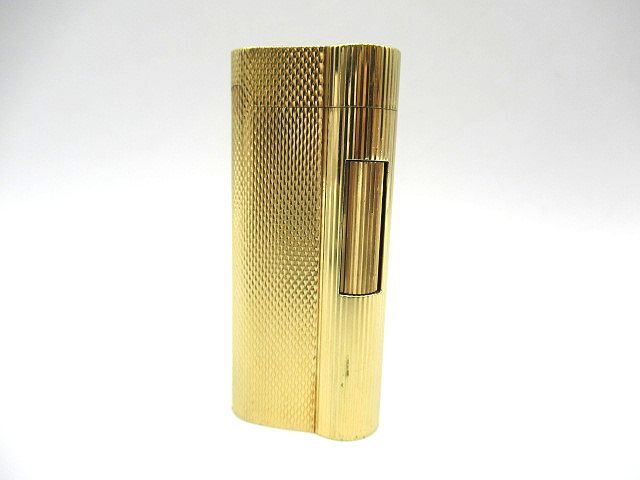 ☆dunhill ダンヒル ローラー式ガスライター ゴールドカラー 20MICRONS 喫煙具 喫煙グッズ 着火未確認 現状渡し 中古☆拍卖