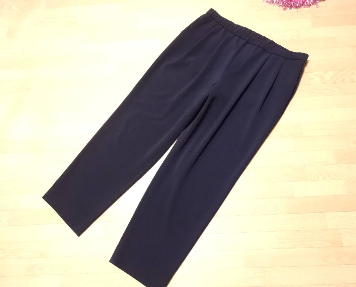 ワールド♪【INDIVI】濃紺ワイドパンツ19号★新品♪拍卖