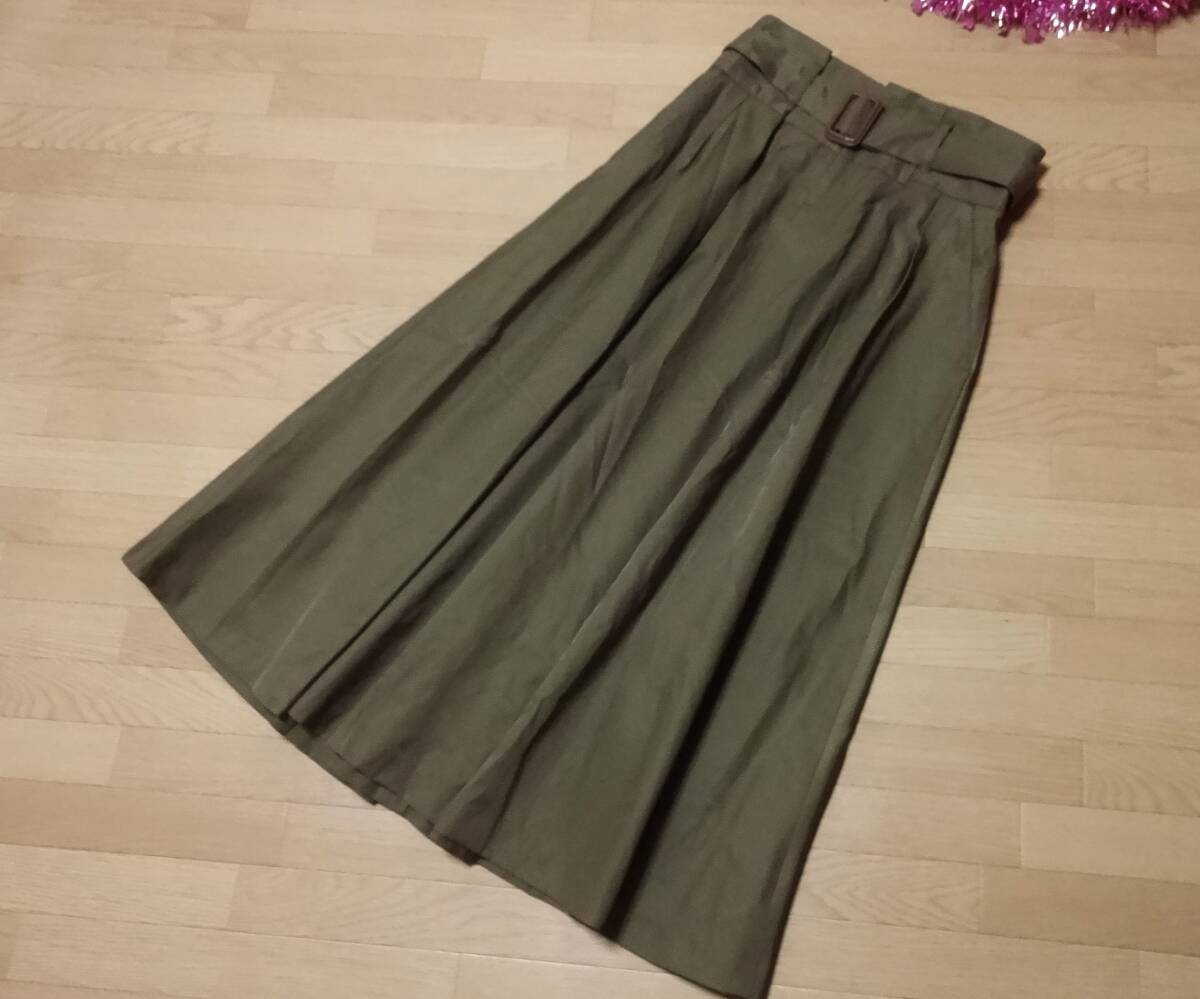 ワールド♪【Dessin】カーキロングスカート1★S★新品同様♪拍卖