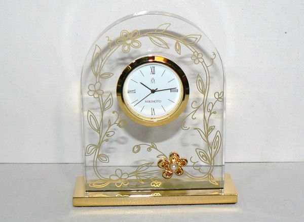 MIKIMOTO(ミキモト) パール付置き時計 クォーツ 814242-283BA拍卖