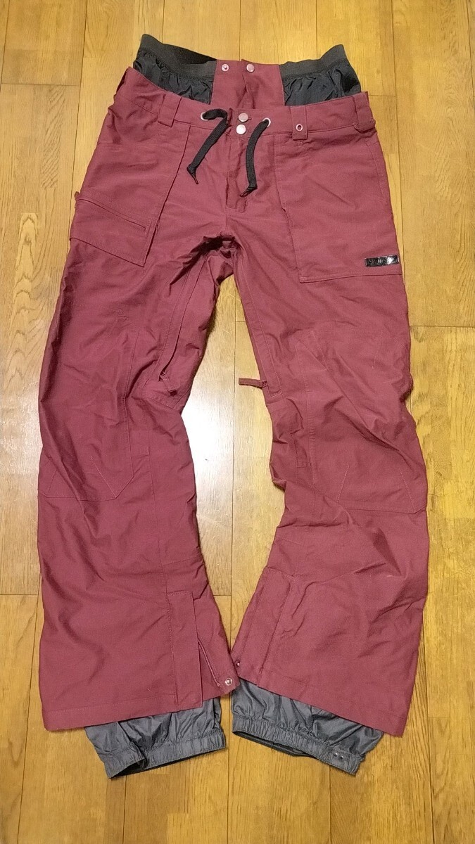 バートン BURTON Lサイズ メンズ スノーボードパンツ 中古 美品 スリムフィット DRYRIDO ドライライド あずき色 スキニー 定価29800円拍卖