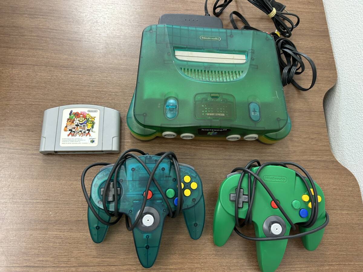 【C】■ニンテンドウ 64 NUS-001 本体+ソフト  大乱闘スマッシュブラザーズ まとめてセット 通電のみOK!■拍卖