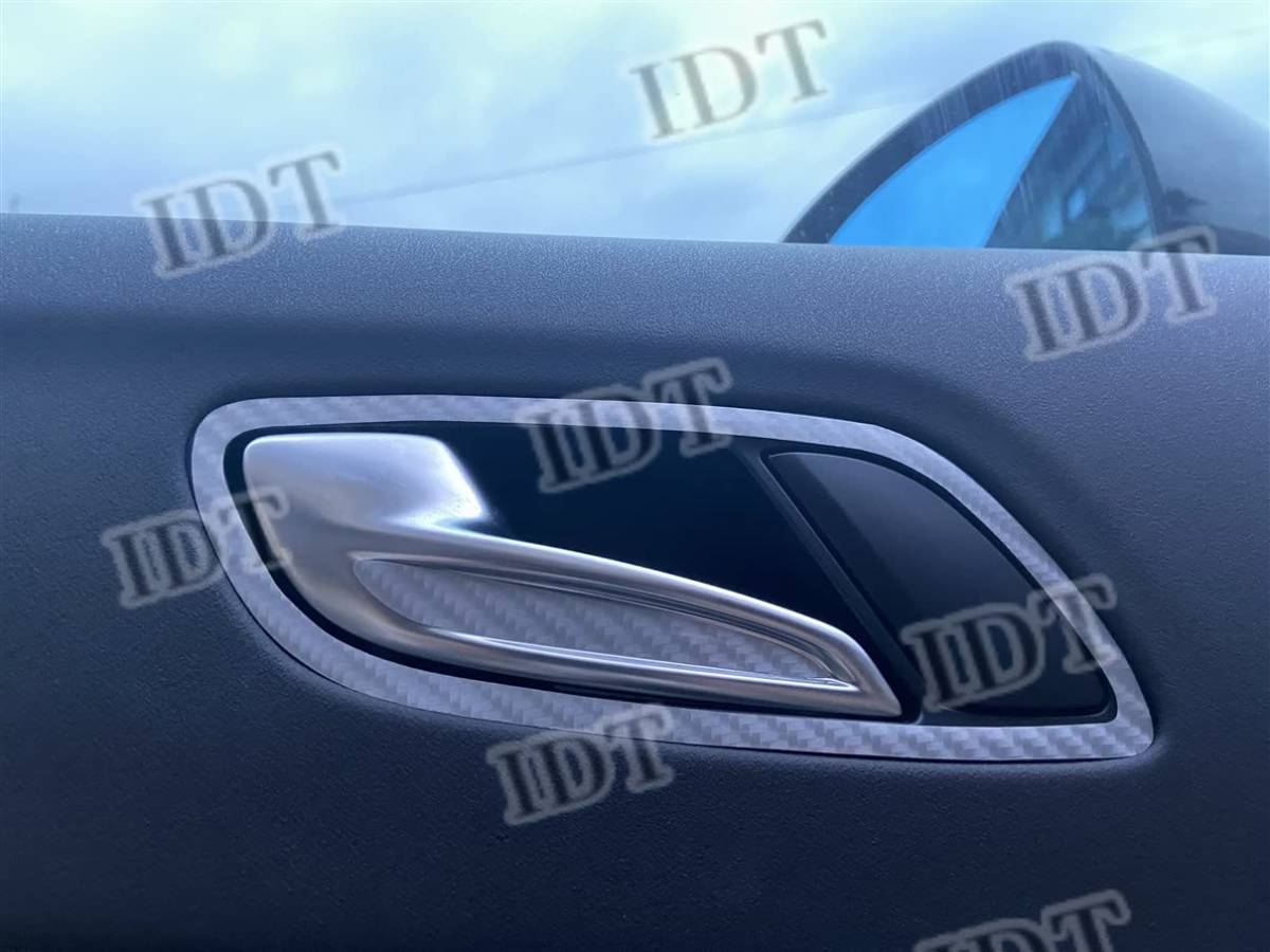 IDT アウディ TT 8J 内装 カスタム インテリアシート ドアハンドル シート ステッカー インナードアハンドル シルバーカーボン拍卖