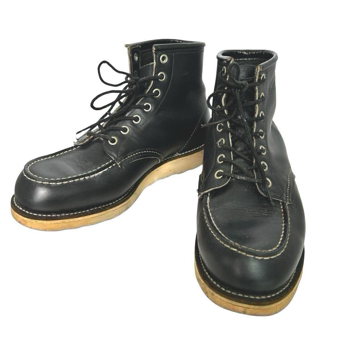 90s RED WING USA製 モックトゥ アイリッシュセッター ブーツ 黒 刺繍 羽タグ 71/2 2E 90年代 レッドウィング アメリカ製 BLACK 25.5cm拍卖