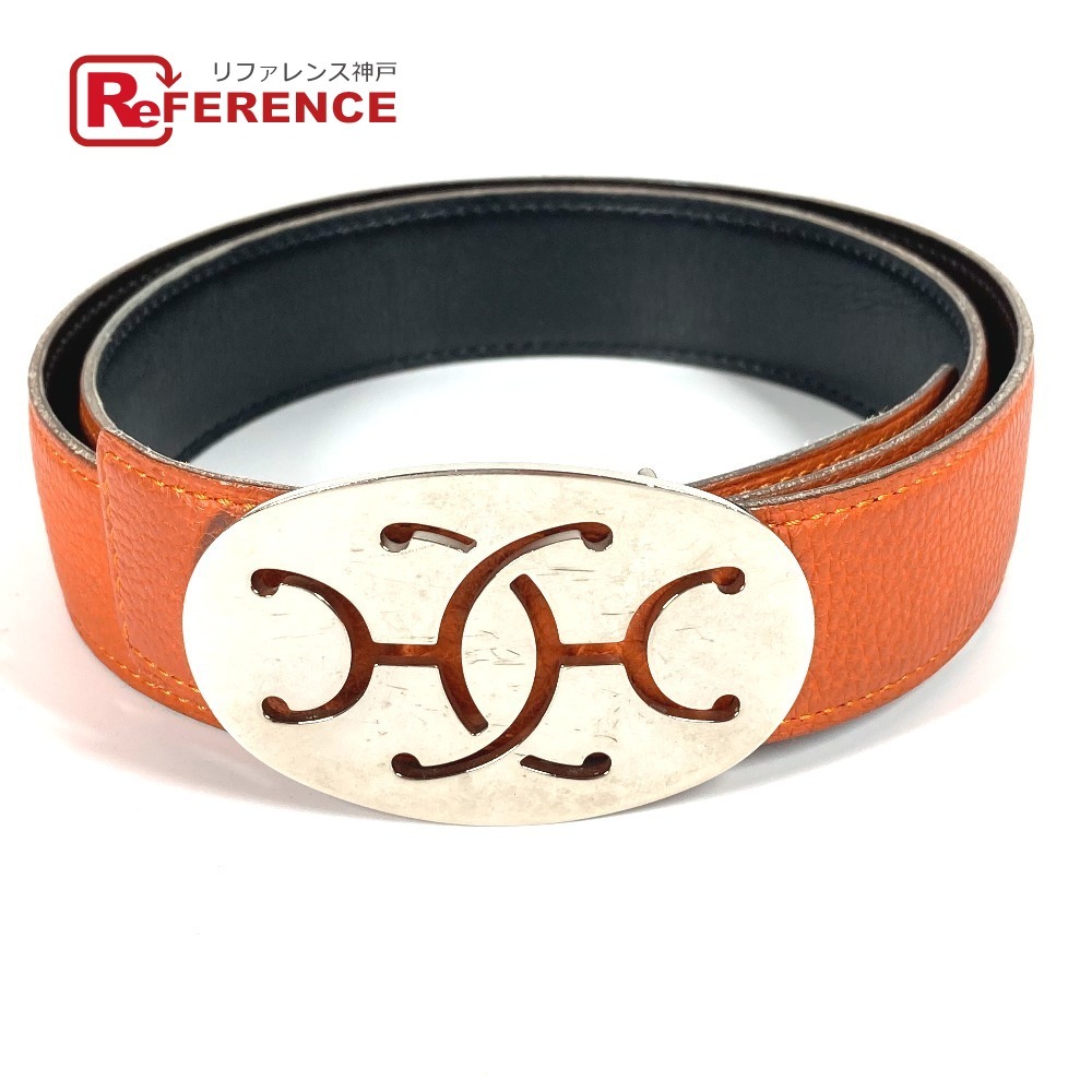 HERMES エルメス ダブルH ロゴ バックル ボトムス用ベルト アクセサリー ベルト オレンジ ユニセックス【中古】拍卖