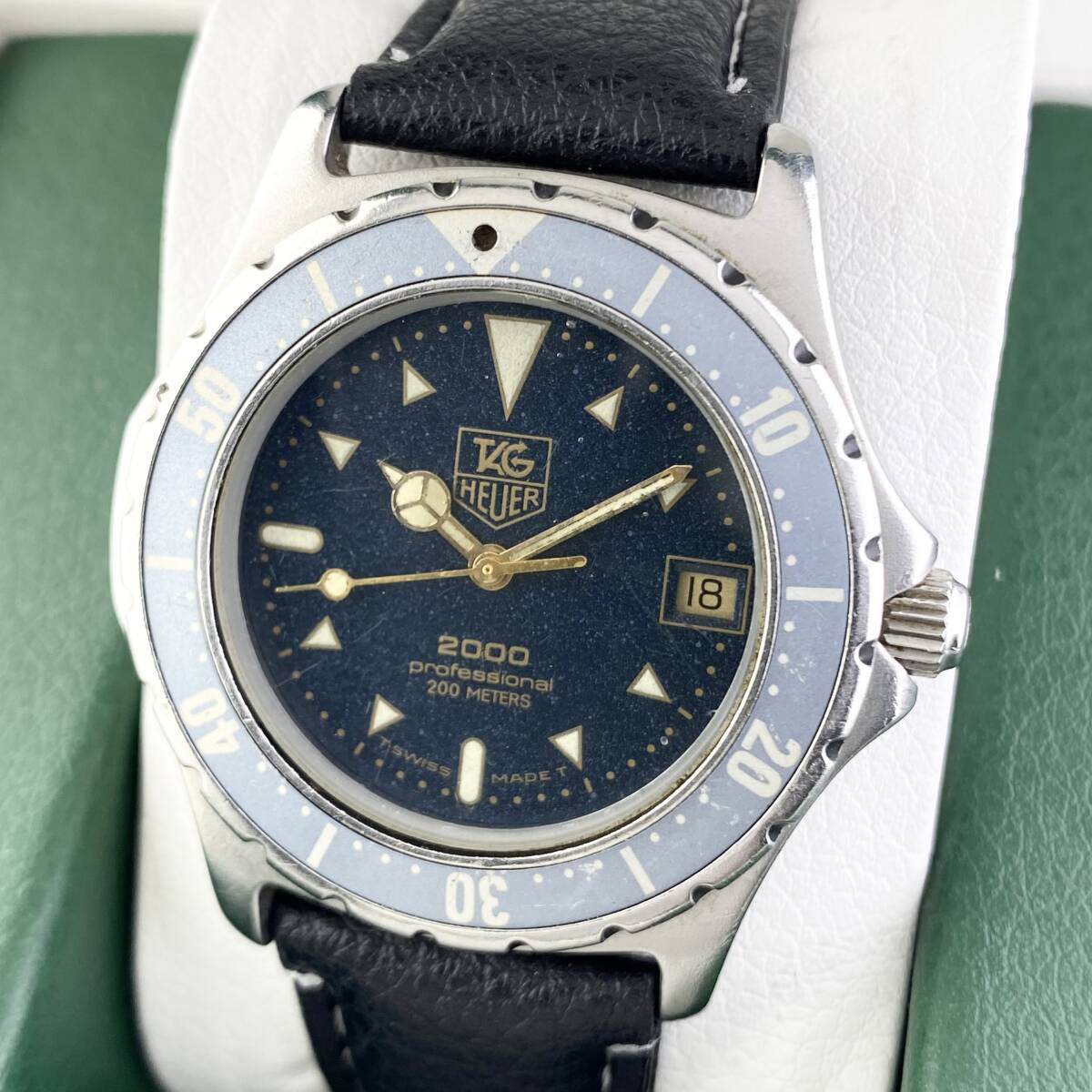 【1円〜】TAG HEUER タグ ホイヤー 腕時計 メンズ 972.606 ブルー文字盤 プロフェッショナル 2000 デイト 可動品拍卖