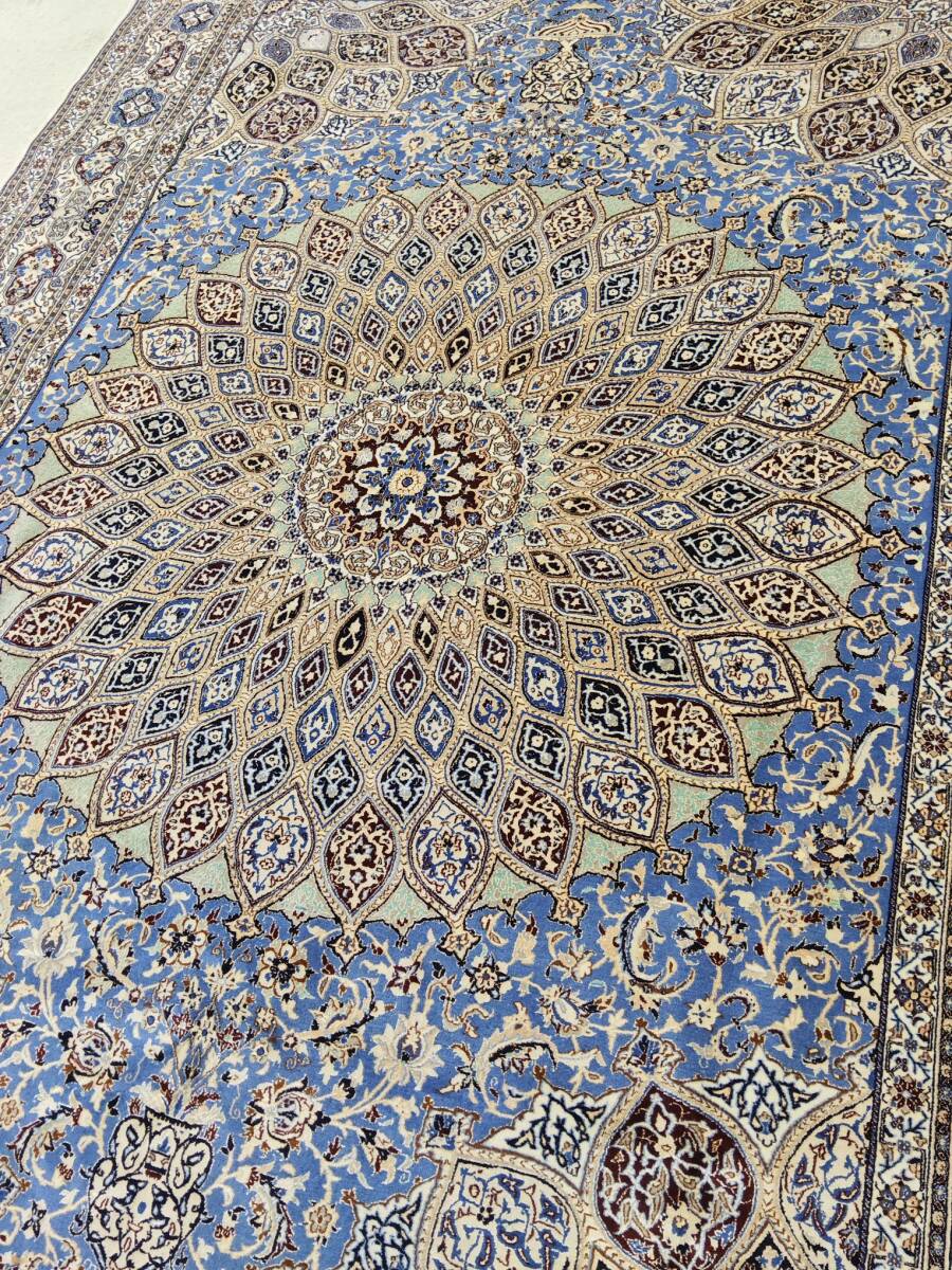 【オススメ良品】J324 ペルシャ絨毯 ナイン シルク&ウール 工房作品 205-293cm 121万ノット 4〜6LA トルコ絨毯やヘレケ好きな方へ拍卖