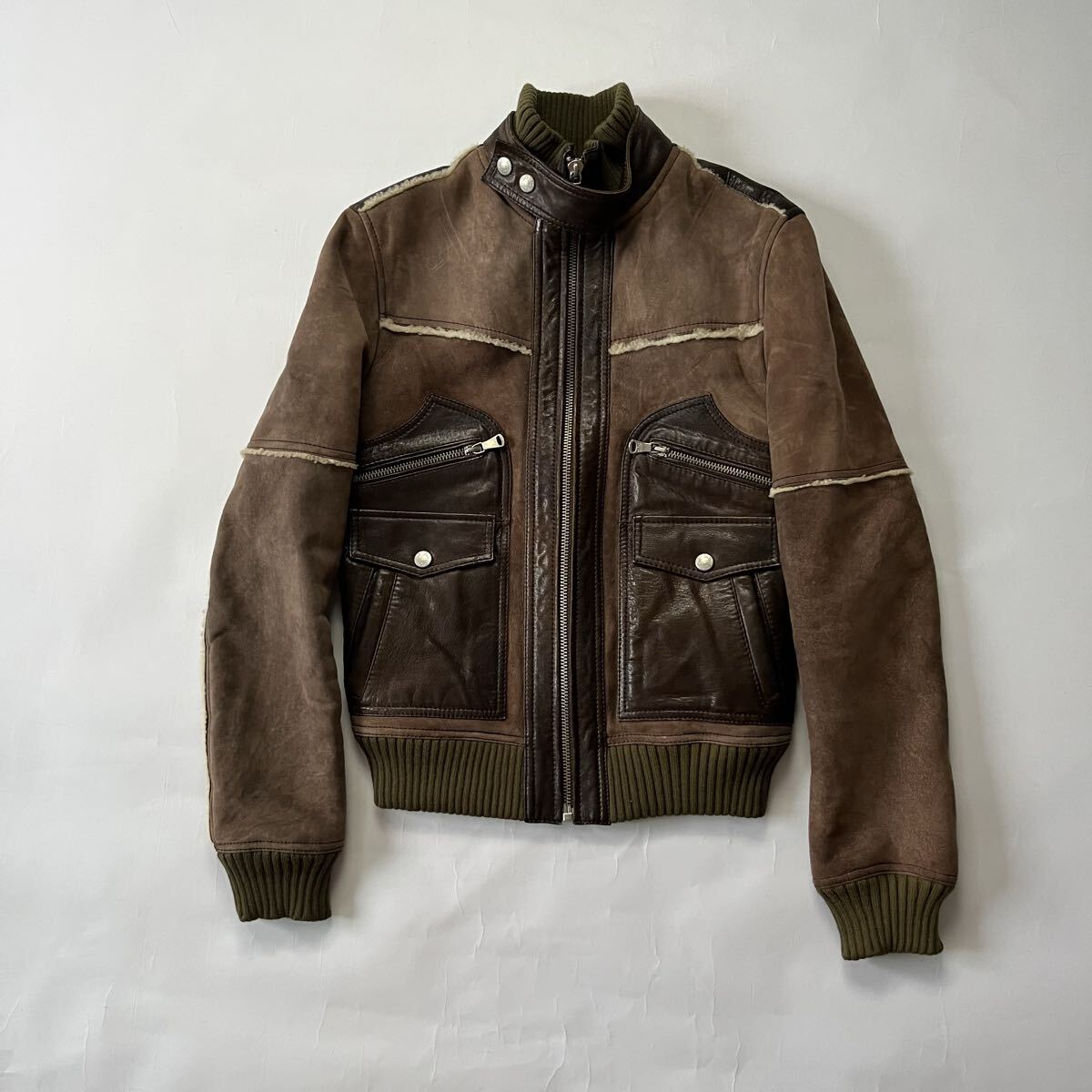 ドルチェ&ガッバーナ ムートンジャケット レザー ラム 本革 d&g 48 M拍卖