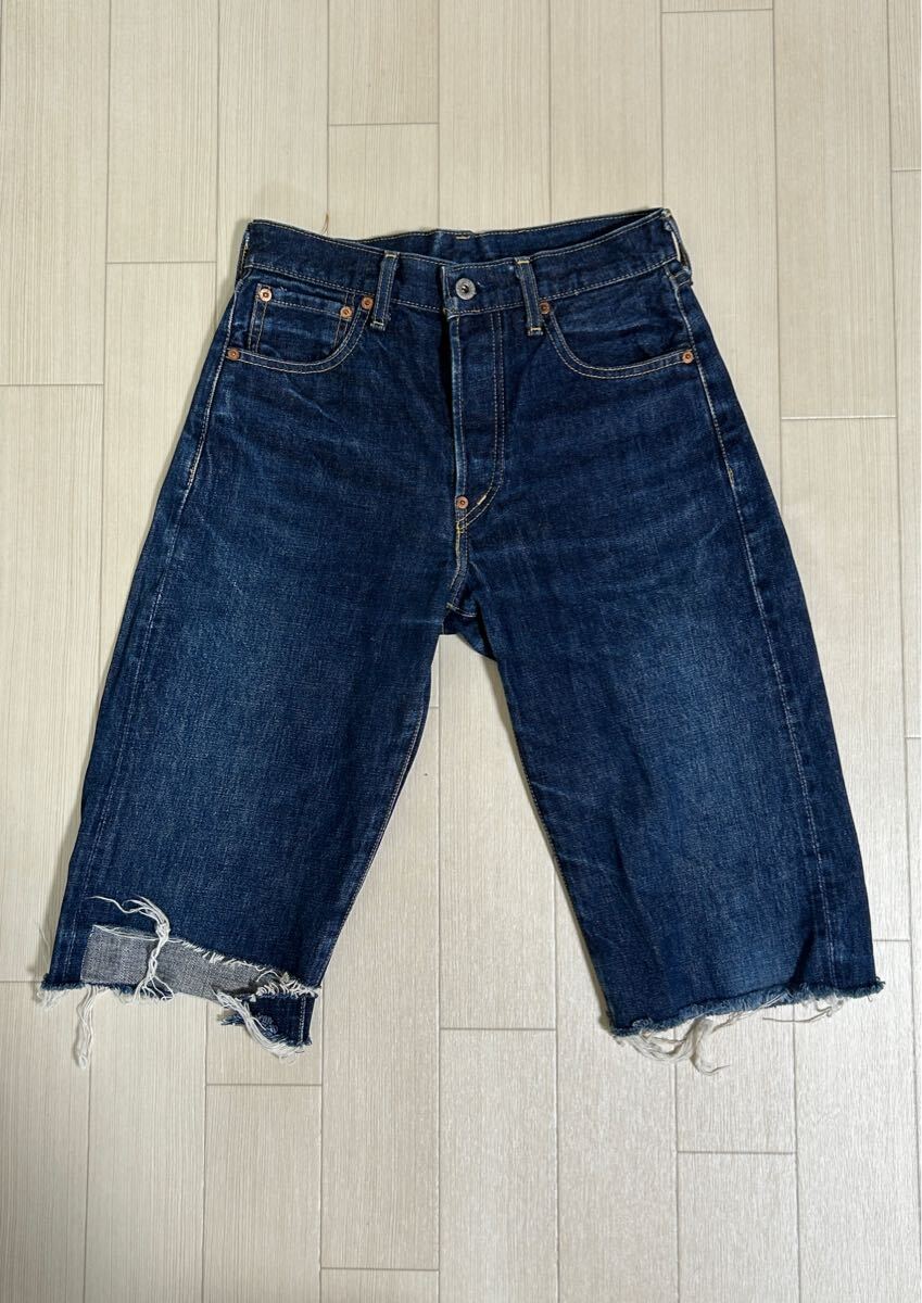 LEVI'S リーバイス 702(702-XX) デニムパンツ ジーンズ W28 BIGE セルビッチ ボタンフライ バックシンチ 日本製【送料無料】YN10025IKE拍卖